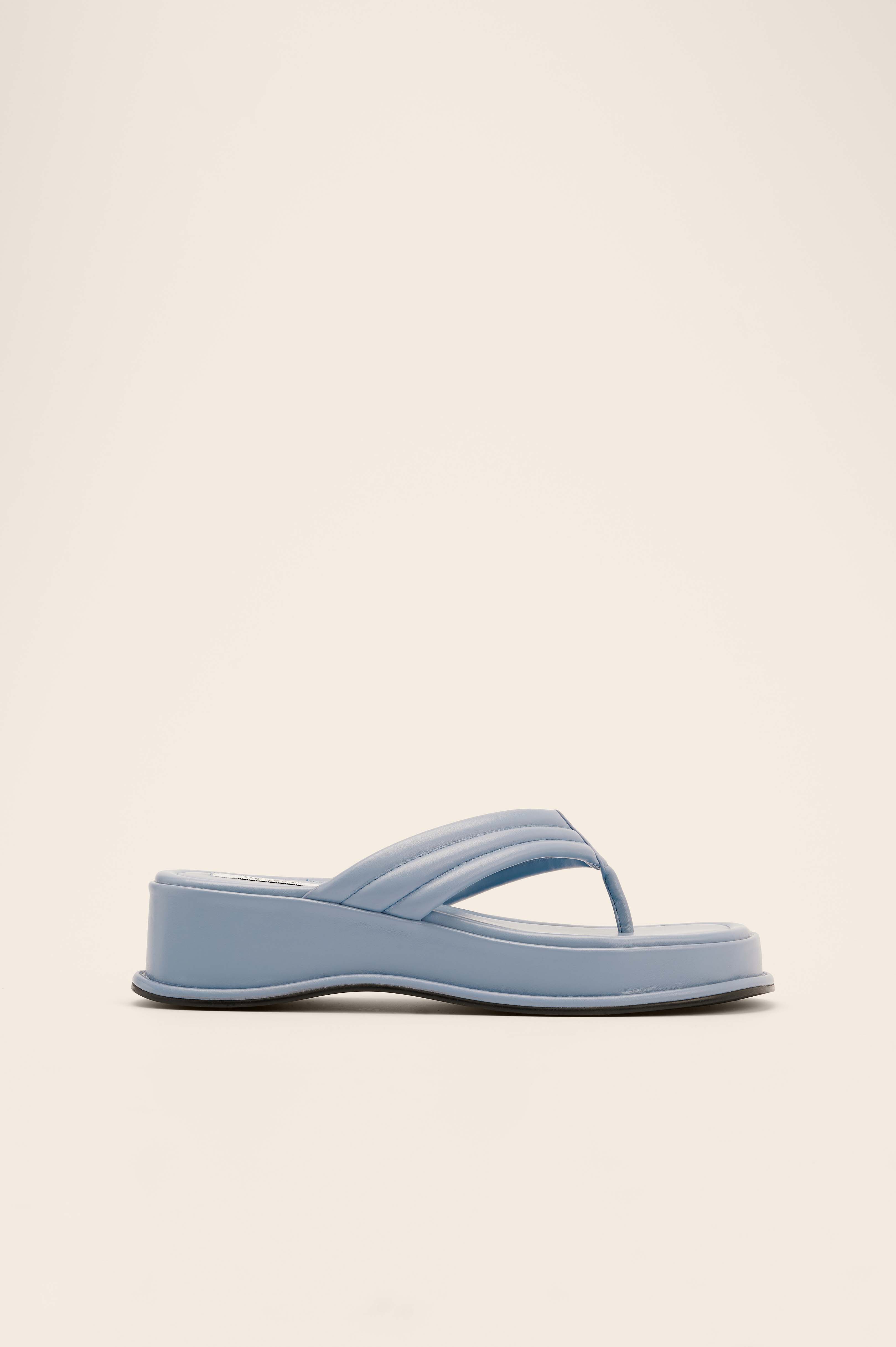 blue platform flip flops