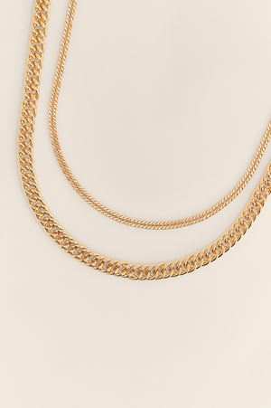 Gold Double Chain Recycled Necklace