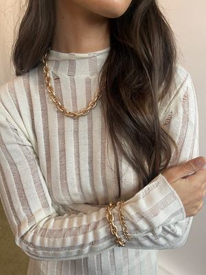 Gold Frosted Chunky Chain Necklace