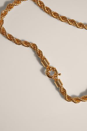 Gold Gold Plated Twisted Ring Necklace