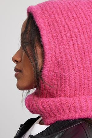 Strong Pink Knitted Balaclava