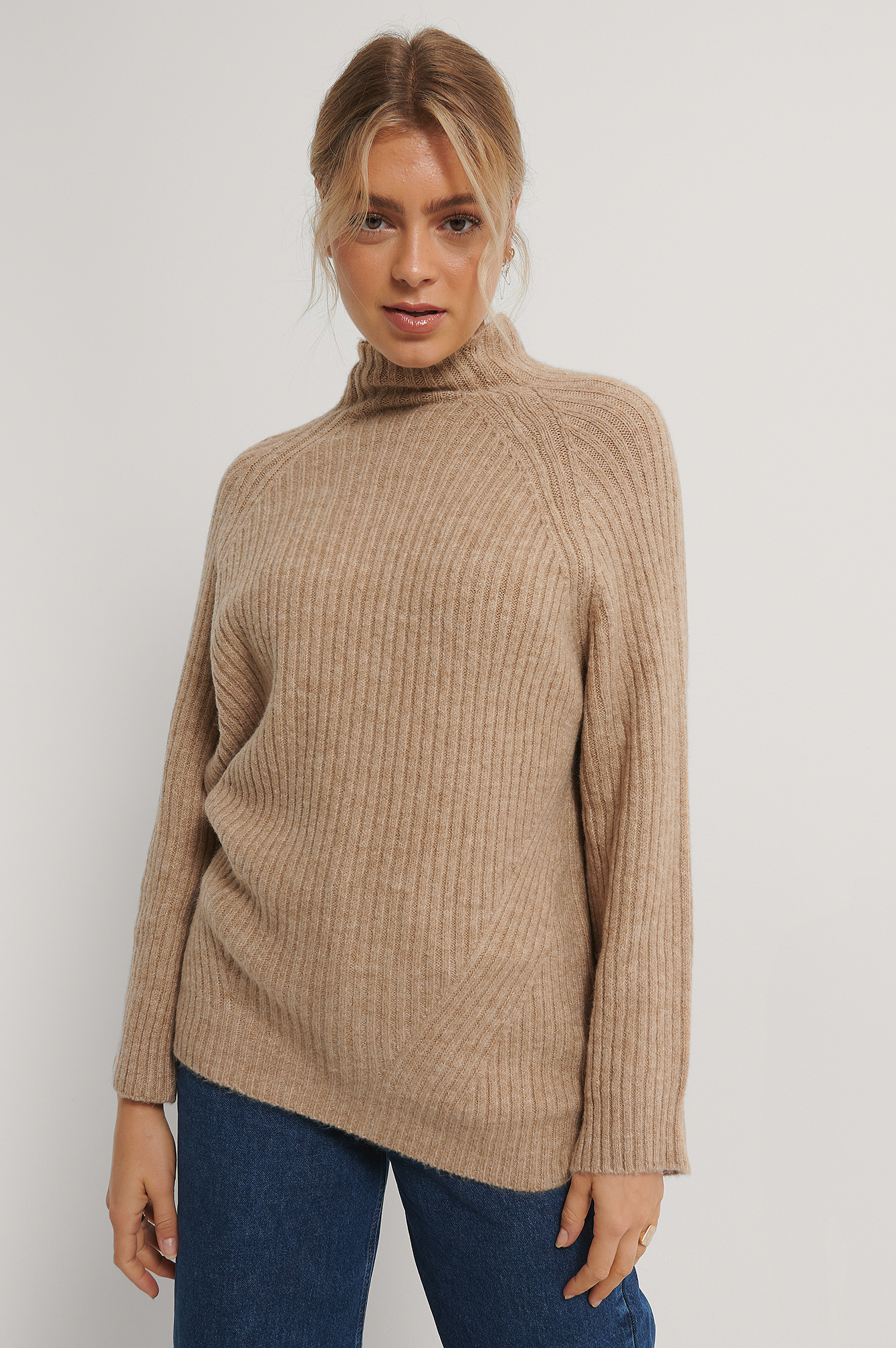 Beige Long Knitted Sweater