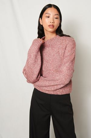 Pink Melange Melange Knitted Sweater