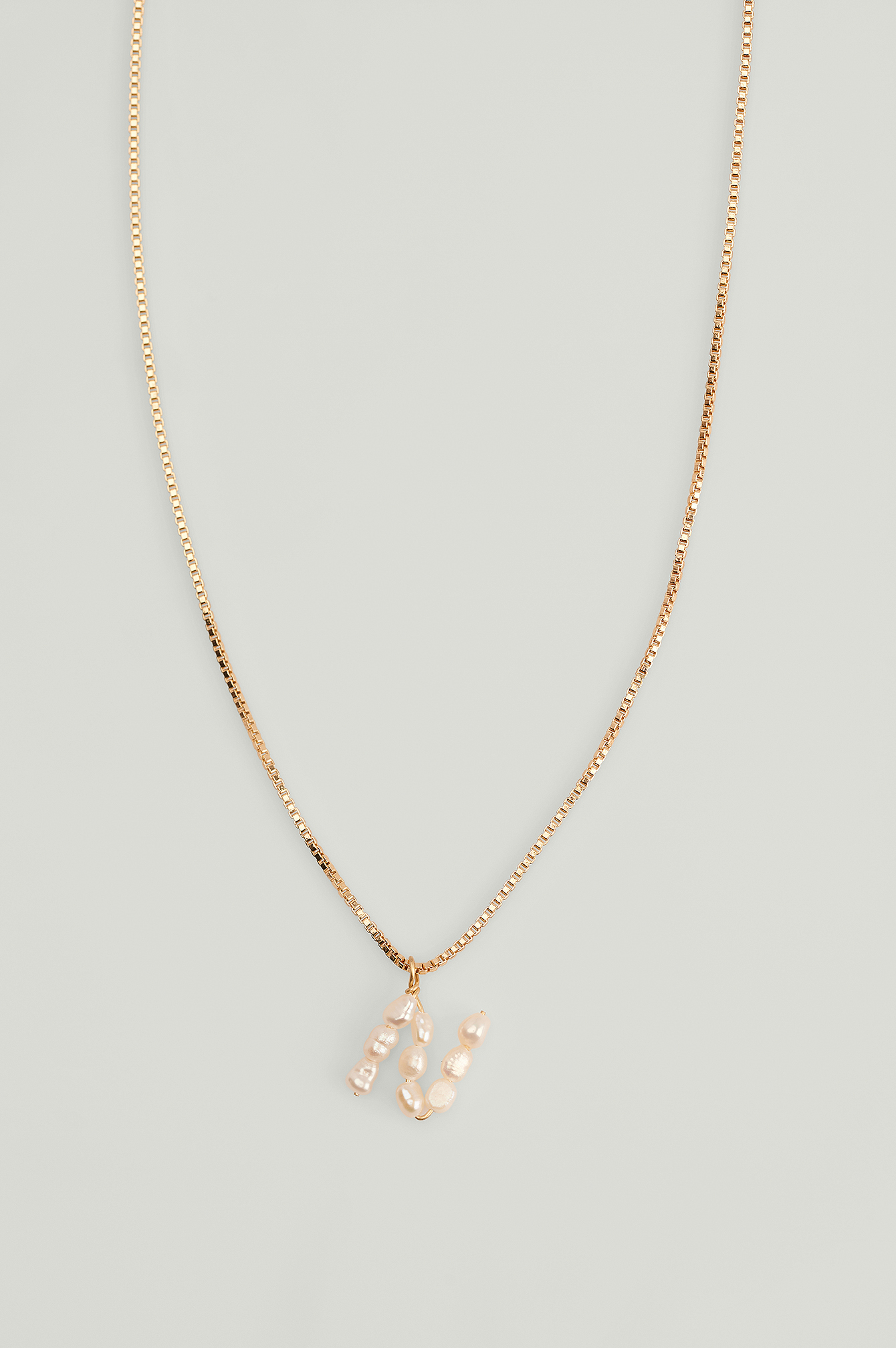 Gold Pearl Letter Necklace