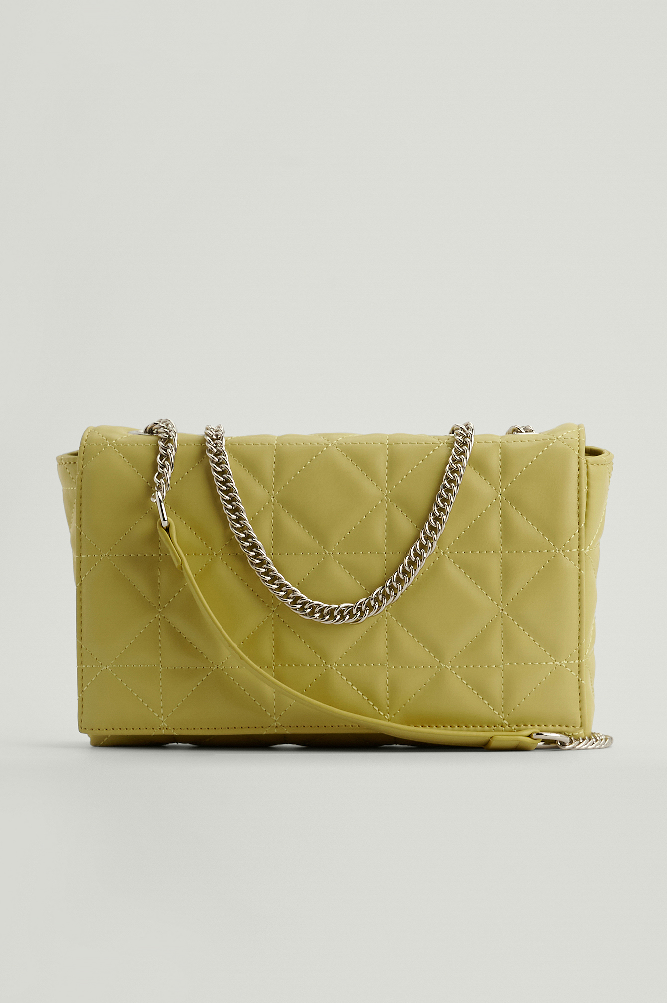 Lime Quilted Chain Bag