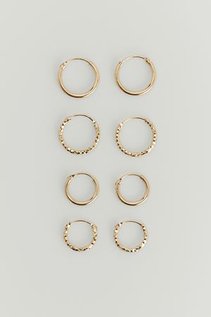 Gold Mini Hoop Earring Set