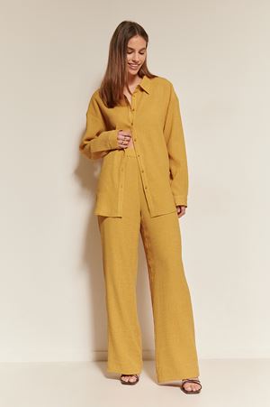 Mustard Structured Loose Pants