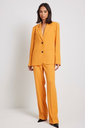 Orange Tailored Regular Straight Leg Suit Pants